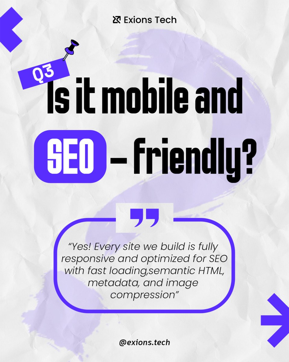 exionstech's tweet image. No jargon. No fluff. Just straight answers so you can make the right call.
💡 Web Dev | 💰 Transparent Pricing | 📈 SEO-Friendly
#ExionsTech #ClientQuestions #WebDevelopmentMadeEasy