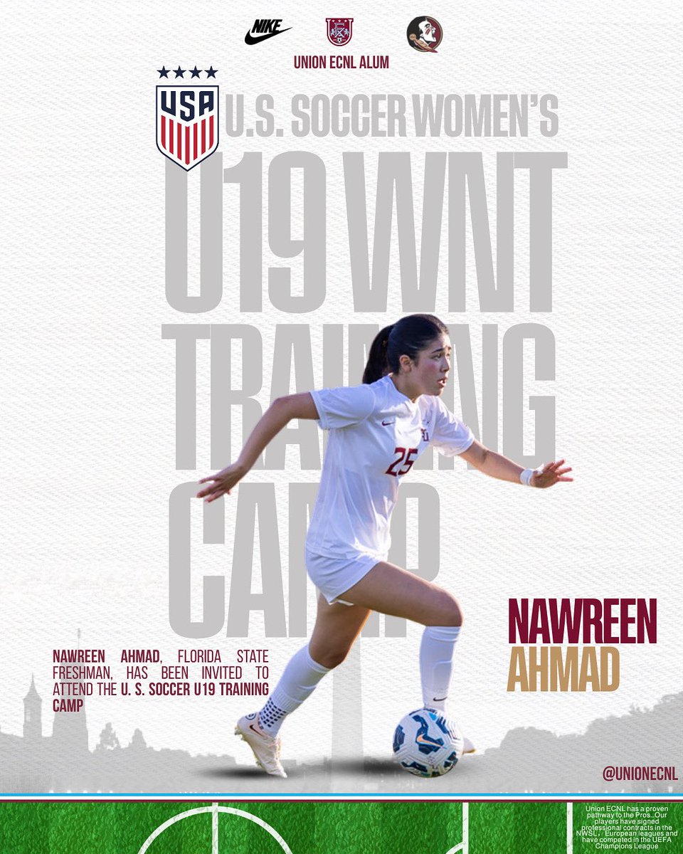 Union ECNL Girls Recruiting (@unionecnl) on Twitter photo 𝐂𝐀𝐋𝐋𝐄𝐃 𝐔𝐏 📞
Congrats Nawreen @nawreenahmad , Union ECNL Alum on being selected to the US U19 National Team Training Camp!
#U19WNT 🇺🇸
<a href="/ffxvaunion/">Fairfax VA Union ECNL</a> <a href="/mcleansoccer/">McLean Youth Soccer</a> @unionecnl @ecnlgirls #ecnl @usynt <a href="/ussoccer/">U.S. Soccer</a> 𝐂𝐀𝐋𝐋𝐄𝐃 𝐔𝐏 📞
Congrats Nawreen @nawreenahmad , Union ECNL Alum on being selected to the US U19 National Team Training Camp!
#U19WNT 🇺🇸
<a href="/ffxvaunion/">Fairfax VA Union ECNL</a> <a href="/mcleansoccer/">McLean Youth Soccer</a> @unionecnl @ecnlgirls #ecnl @usynt <a href="/ussoccer/">U.S. Soccer</a>