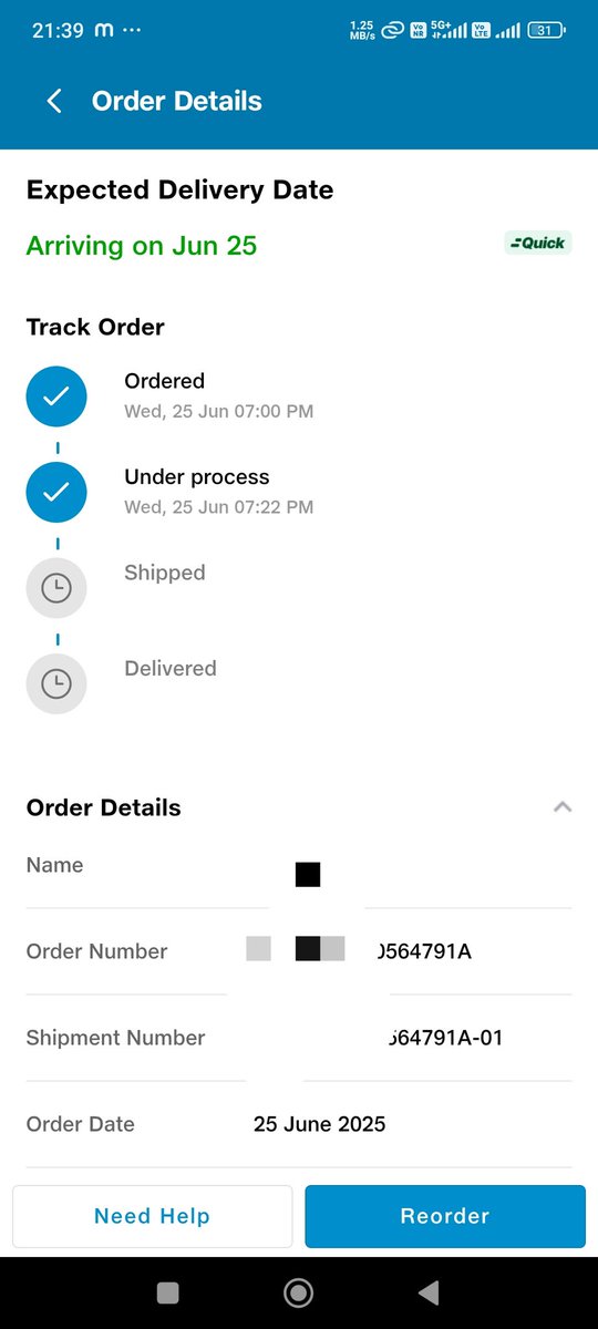 tripathikv28's tweet photo. @JioMart_Support 

What a quick delivery!!! Ordered and since two hours it's not processed..
You are still ages behind https://t.co/TUYN5MKm7H