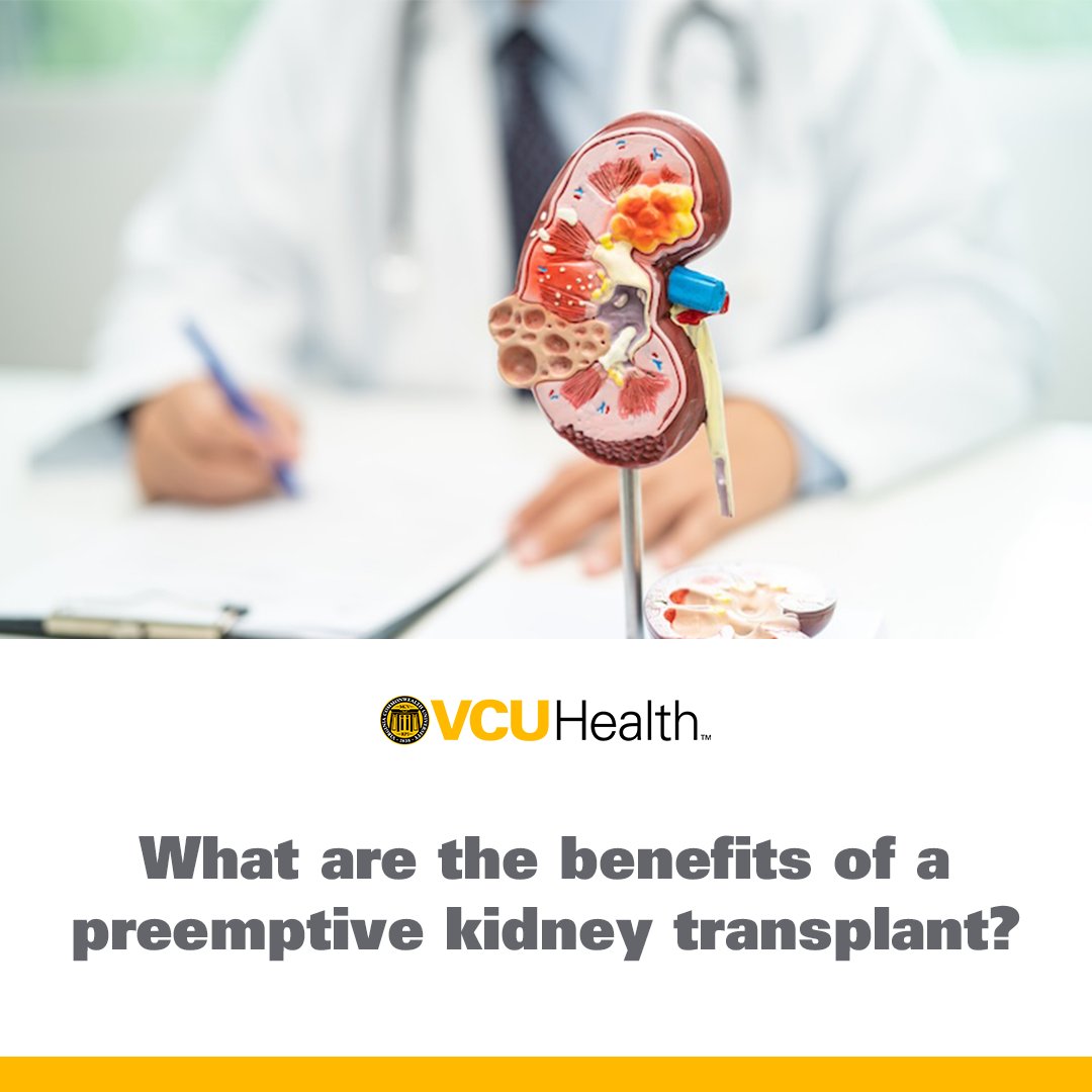 VCU Health Hume-Lee Transplant Center (@vcutransplant) on Twitter photo Dr. Gupta and Dr. Kumar answer all your common questions about kidney disease and preemptive transplants. Read here ➡️ bit.ly/3HWClix
#TransplantCare #LivingDonation #KidneyTransplant Dr. Gupta and Dr. Kumar answer all your common questions about kidney disease and preemptive transplants. Read here ➡️ bit.ly/3HWClix
#TransplantCare #LivingDonation #KidneyTransplant