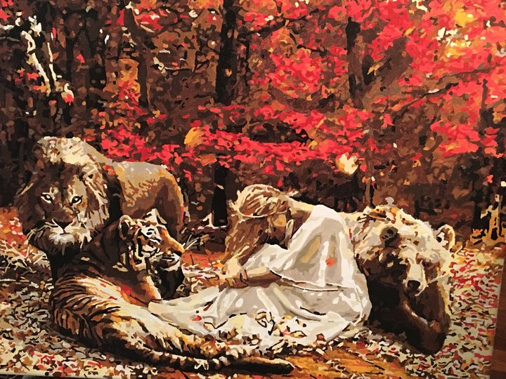 rebcar50's tweet photo. Art of the Day: "A girl with her friends". Buy at: https://t.co/R2XVN7cGm0 https://t.co/VkPjIDMZJ0