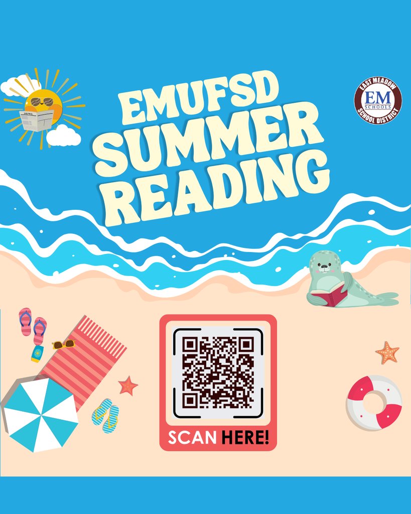 emeadowschools's tweet photo. Looking for something to read this summer? Click the QR code for additional books you may enjoy at the beach or wherever you enjoy reading. https://t.co/dSmrJ8Um1u