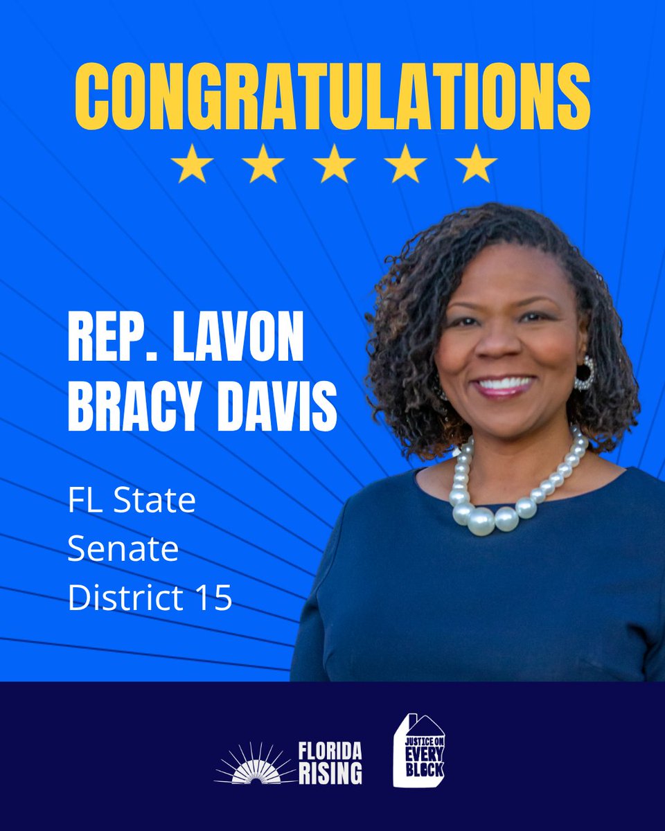 Congratulations to Rep. LaVon Bracy Davis for advancing through the Special Election Primary! 🎉

Thank you to everyone who made calls, knocked on doors, and voted at the polls! 🫂

Next stop? The Special General Election on September 2. 🗳️

#JusticeOnEveryBlock