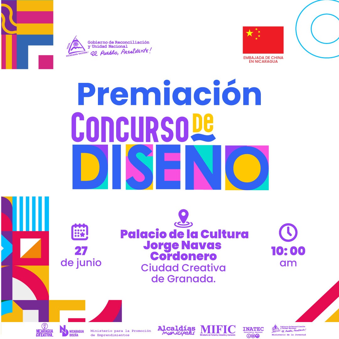 Este viernes, estaremos reconociendo y premiando a los ganadores del 𝗖𝗼𝗻𝗰𝘂𝗿𝘀𝗼 𝗡𝗮𝗰𝗶𝗼𝗻𝗮𝗹 𝗱𝗲 𝗗𝗶𝘀𝗲ñ𝗼 𝟮𝟬𝟮𝟱, desde la Ciudad Creativa de Granada✒️✨ 

¡Nos vemos en la premiación! 🏆✨

#ModeloMultiplataforma
#EconomíaCreativaNicaragua
