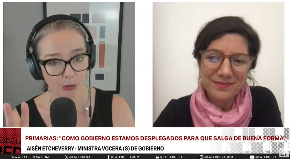 #VoceríaEnMedios | Ministra Aisén Etcheverry: "Van a haber 15 mil militares desplegados, 2 mil locales de votación, refuerzo del transporte público. La idea es que todos quienes quieran ejercer su derecho en las primarias legales, puedan hacerlo tranquilamente".