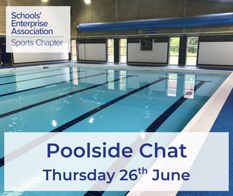 The Schools' Enterprise Association (@theschoolsente1) on Twitter photo Join us tomorrow for our Poolside Chat (not just about swimming pools!).
Thursday 26th June at 10am, hosted by committee member, Jamie Nelson,Commercial Operations Manager, Berkhamsted School.
Please remember to invite to all your sports centre and facility staff! Join us tomorrow for our Poolside Chat (not just about swimming pools!).
Thursday 26th June at 10am, hosted by committee member, Jamie Nelson,Commercial Operations Manager, Berkhamsted School.
Please remember to invite to all your sports centre and facility staff!