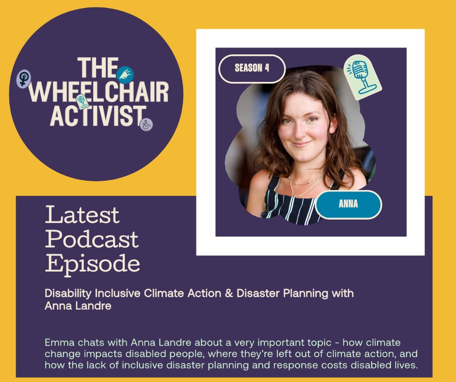 The Partnership for Inclusive Disaster Strategies (@disasterstrat) on Twitter photo 🚨 New podcast alert! Our Global Research and Response Lead <a href="/annalandre/">Anna Landre ♿️</a> joined The Wheelchair Activist to unpack why disabled people aren't just disproportionately impacted by disasters, but uniquely positioned to lead in climate and emergency planning.
#TheWheelchairActivist 🚨 New podcast alert! Our Global Research and Response Lead <a href="/annalandre/">Anna Landre ♿️</a> joined The Wheelchair Activist to unpack why disabled people aren't just disproportionately impacted by disasters, but uniquely positioned to lead in climate and emergency planning.
#TheWheelchairActivist