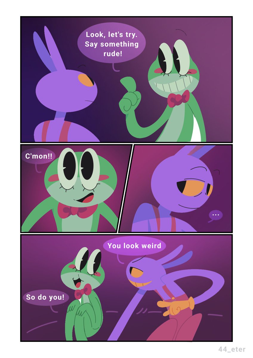 maida72737's tweet photo. Lil comic about how I imagine it was Jax's friendship with Ribbit, 4/8
#TheAmazingDigitalCircus #TheAmazingDigitalCircusFanart https://t.co/4VhTEPcP1Q