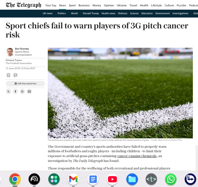 3G ⚽️ PITCHES: HEALTH RISKS, ENVIRONMENTAL DAMAGE tweet media