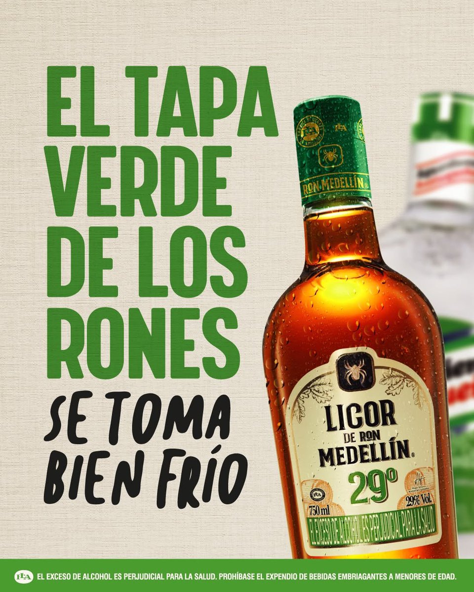 Nada como un buen ron, servido bien frío 🥃. Licor de #RonMedellín 💚 #MásSuaveMejorSabor ✨
