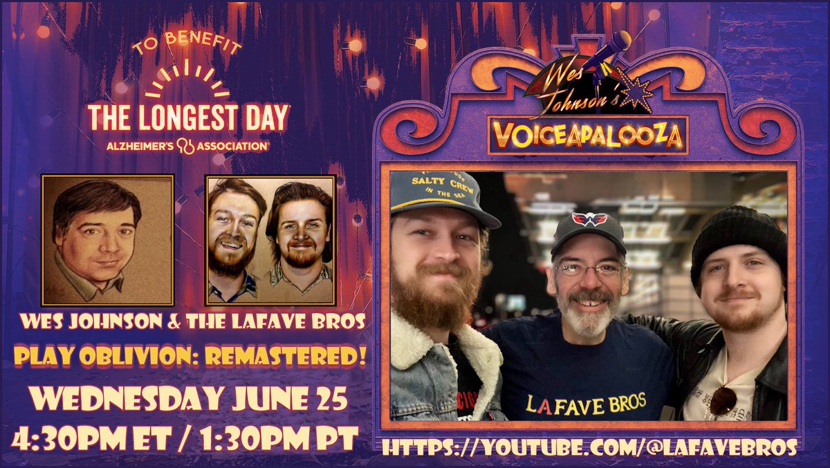 Wes Johnson (@wesjohnsonvoice) on Twitter photo WELL MET CITIZEN! TODAY at 4:30pm, I'll play dueling Imperials with the fantastic <a href="/LaFaveBros/">LaFave Bros</a>! Join us for fun, laughs and gameplay as we make Alzheimer's PAY THE FINE! #ENDALZ <a href="/ALZNCA/">Alzheimer's Association National Capital Area</a> <a href="/FalloutForHope/">FalloutForHope 🔜 GCX Orlando</a> youtube.com/@lafavebros WELL MET CITIZEN! TODAY at 4:30pm, I'll play dueling Imperials with the fantastic <a href="/LaFaveBros/">LaFave Bros</a>! Join us for fun, laughs and gameplay as we make Alzheimer's PAY THE FINE! #ENDALZ <a href="/ALZNCA/">Alzheimer's Association National Capital Area</a> <a href="/FalloutForHope/">FalloutForHope 🔜 GCX Orlando</a> youtube.com/@lafavebros