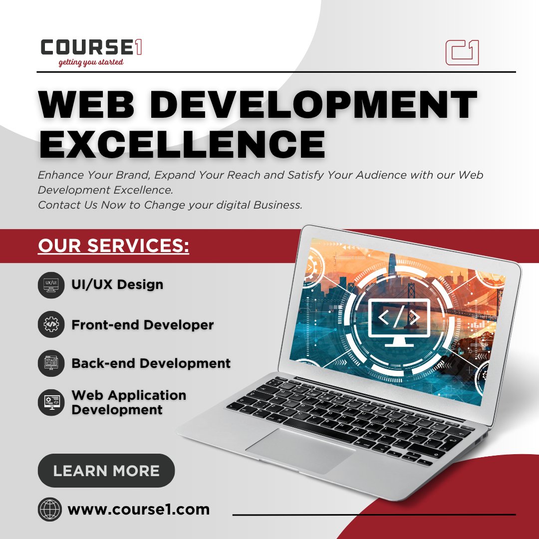 Websites that work while you sleep! Course1 builds blazing-fast, secure &amp; high-converting sites tailored to your business. From sleek designs to powerful functionality—we turn visions into digital reality.

Free consultation! #WebDev #Course1
