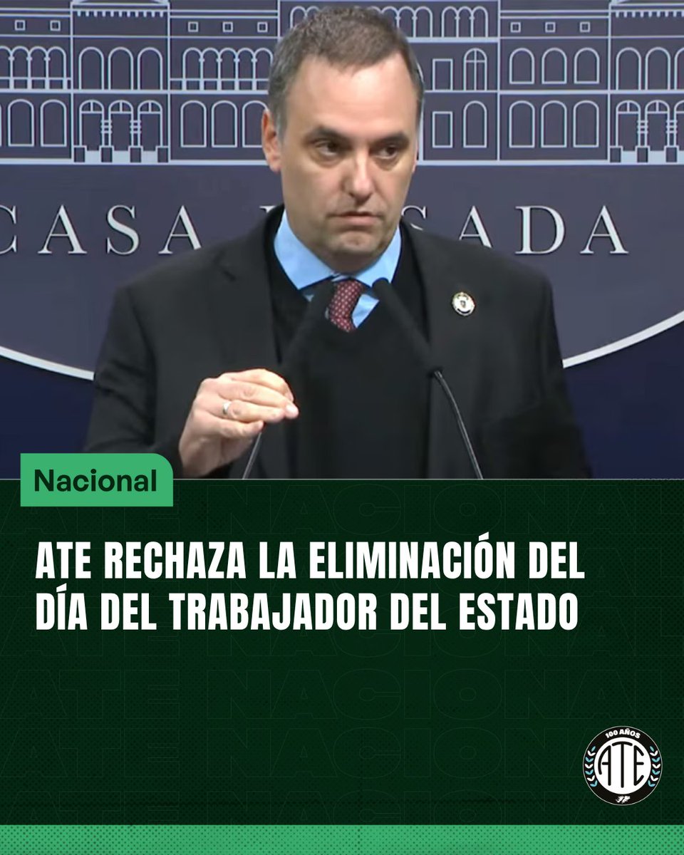 “Es un nuevo acto despótico propio de un régimen autoritario y autocrático. Sólo el Congreso puede derogar una Ley que el mismo sancionó. En la argentina no existen los emperadores”, indicó Rodolfo Aguiar.

Nota completa disponible en 👉ate.org.ar/250625-elimina…