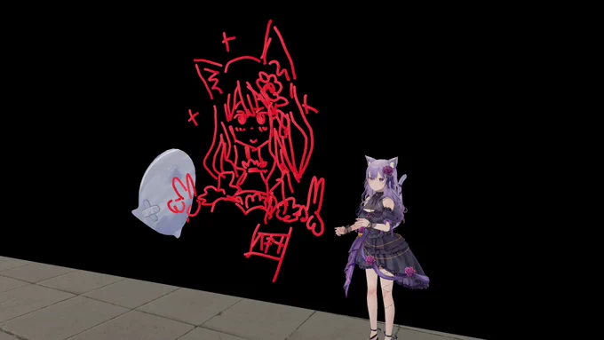 フジヤマで猫薔薇ねこさん描きました