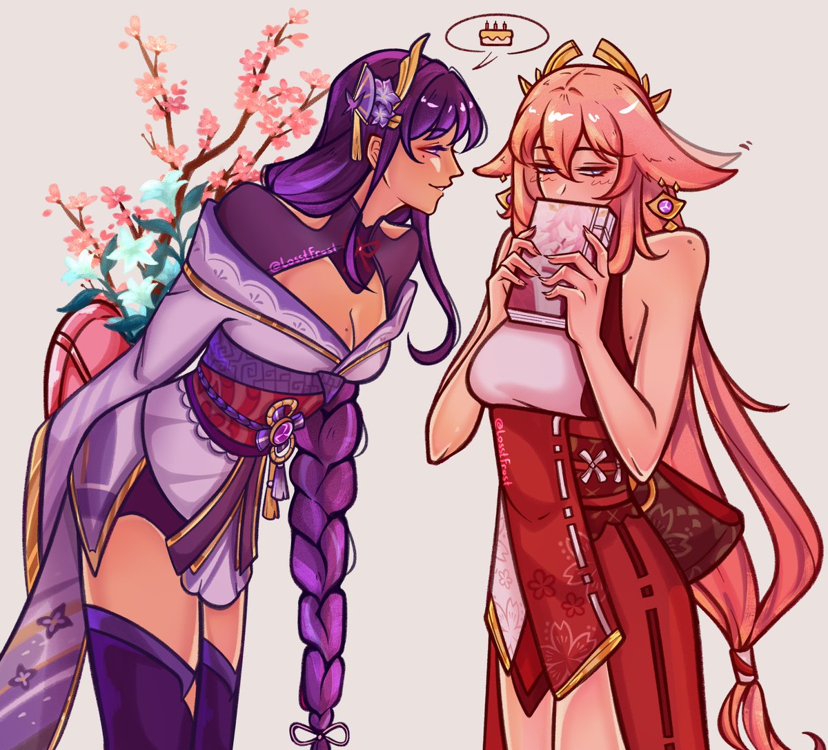 sakuras for pure love and chinju flowers for yearning. 🌸🦊
Soulmated so hard your birthdays are right next to one another's. #eimiko