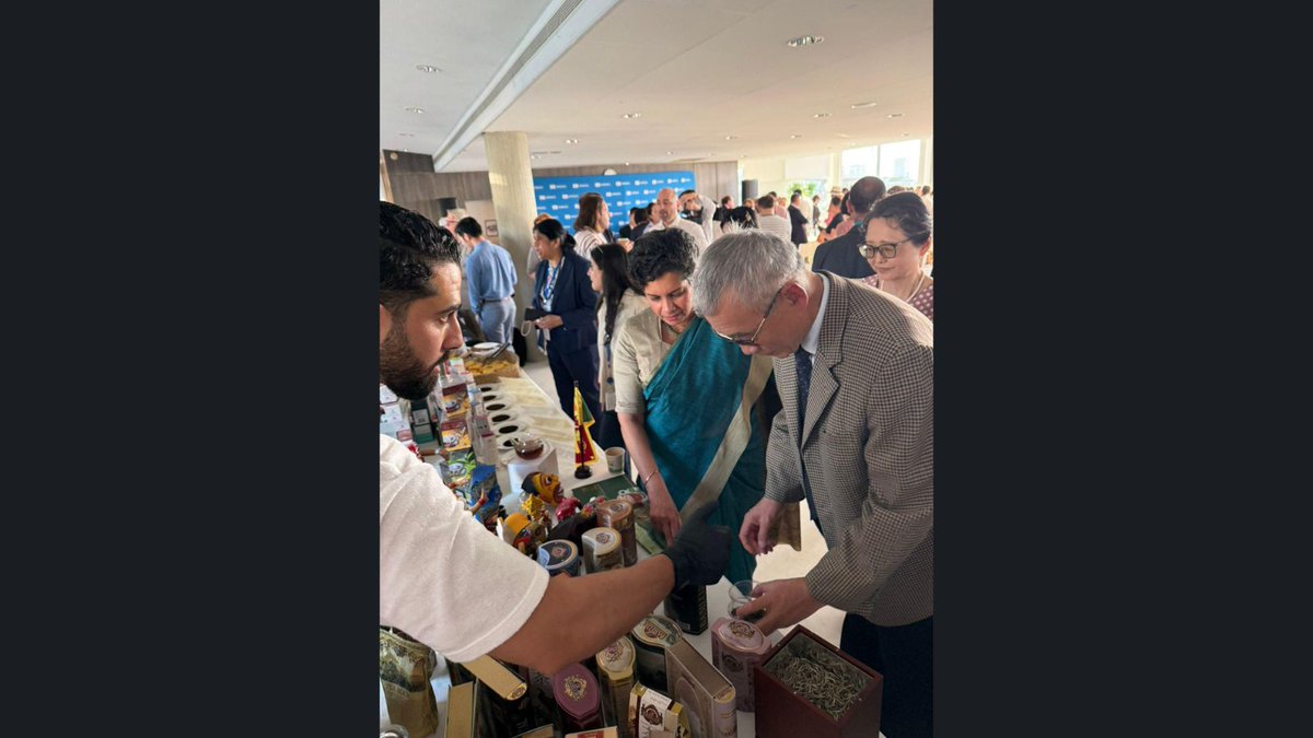SLatUNESCO's tweet photo. Sri Lanka Celebrates Ceylon Tea Heritage at UNESCO’s International Tea Day 2025

#SriLanka showcased its world-renowned #CeylonTea brand at the International Tea Day held at the House of @UNESCO in Paris on Friday 20 June 2025.  This was Sri Lanka’s fourth consecutive year of participation at the event, with special emphasis placed this year on the rich heritage, sustainability, and premium quality of Ceylon tea, which is an integral part of the country’s identity.

The International Tea Day, organized by the UNESCO Community Association in collaboration with the Franco-Chinese Cultural and Artistic Exchange Centre, with the Permanent Delegations of Azerbaijan, Uzbekistan, Kazakhstan, Indonesia, Kenya, Sri Lanka, Vietnam, Mongolia, China, Sri Lanka, and several others featuring their distinctive teas as well tea drinking culture. Delegates of UNESCO, tea producers, experts and enthusiasts participated in the event highlighting the cultural ties, health benefits and the economic potential of tea.

The event was graced by the presence of the Ambassadors and Permanent Delegates to UNESCO and the Deputy Director-General of UNESCO Xing Qu.  The Deputy Director-General underscored the cultural significance of tea as a shared human legacy and a promoter of sustainable development.

Speaking on the occasion, the Ambassador and Permanent Delegate of Sri Lanka to UNESCO Manisha Gunasekera welcomed the opportunity to showcase the renowned Ceylon tea brand once again at UNESCO, along with other countries. She highlighted the cultural synergies connecting peoples across countries and regions through the art and aesthetic of tea drinking which is in effect a lifestyle.  She also referred to new trends in the sustainable production of teas in Sri Lanka, as well as the potential for Intangible Cultural Heritage of Ceylon Tea.

The Sri Lanka stand featured premium Sri Lankan tea brands including #BasilurTea, renowned for its exquisite blends and innovative presentation. This premium display highlighted the continuing evolution of Ceylon Tea in global markets, balancing tradition with quality and sustainability. The stand attracted strong attention from UNESCO delegates and tea lovers, who had the opportunity to savour the many distinctive flavours of Ceylon tea.

A videos presentation at the Sri Lanka stand took the visitors on a captivating journey through Sri Lanka’s picturesque tea estates and tea trails. It showcased the process of tea cultivation and the artful techniques involved in tea preparation.

@ManiGunasekera @SLinFrance @SLTeaBoard @basilur_global