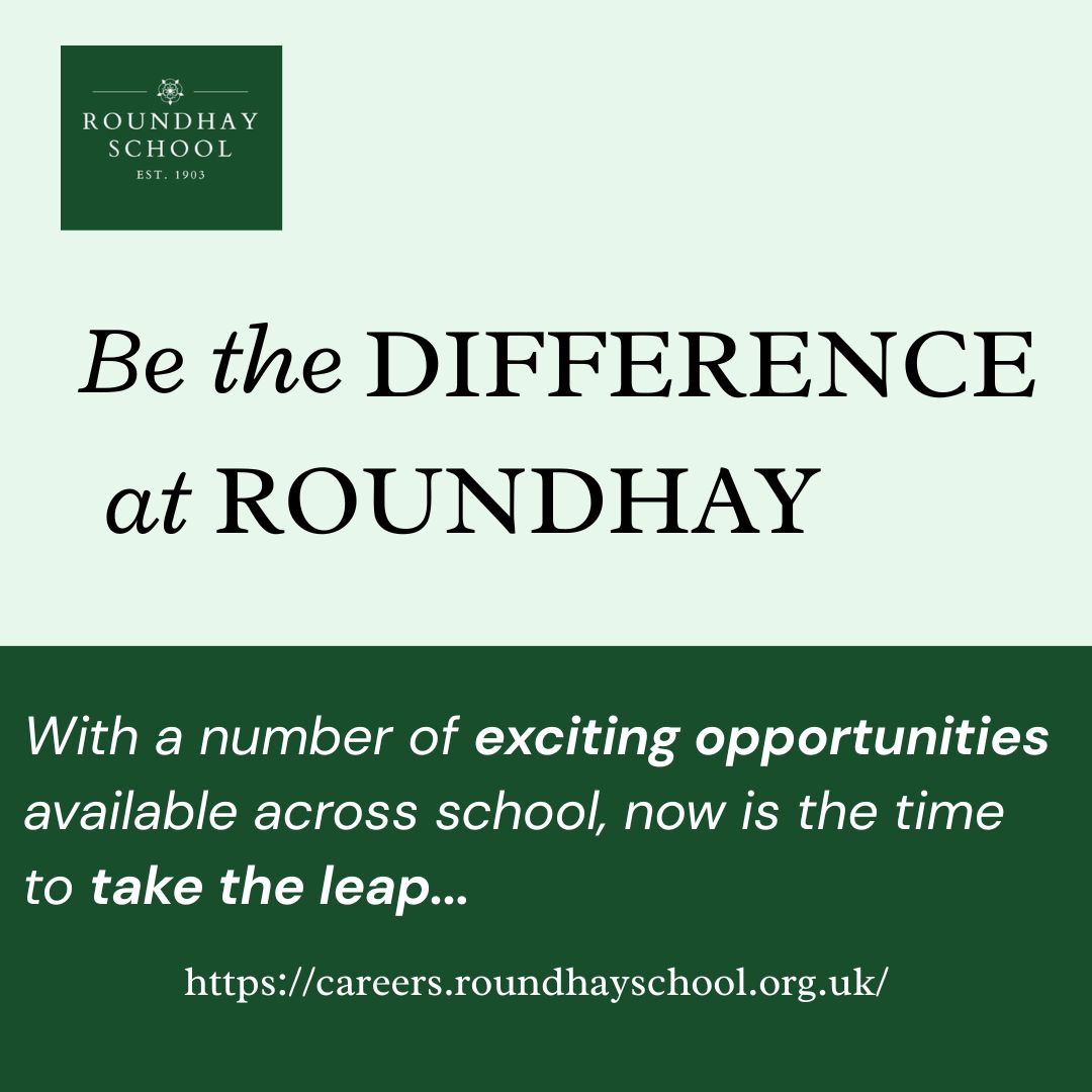 RoundhaySchool's tweet photo. Be the difference... take the leap and join a 'World Class', Ofsted rated outstanding school! 

We are on the hunt for dedicated and highly motivated staff to work with our fantastic young people.

👉Find all of our current vacancies here - https://t.co/30JtNdT4mr

#WeAreRoundhay https://t.co/WUSafmWiHS