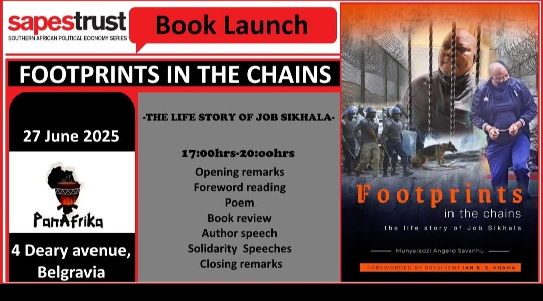 A book in honour of NDWG Chairman and Chief Facilitator Hon. Adv. Job Sikhala is set to be launched on 27 June 2025 at Sapes Trust.  The book is a must read and premiered on X space last night by the writer Munyaradzi Angero Savanhu and Editor Rejoice Ngwenya was well packaged.