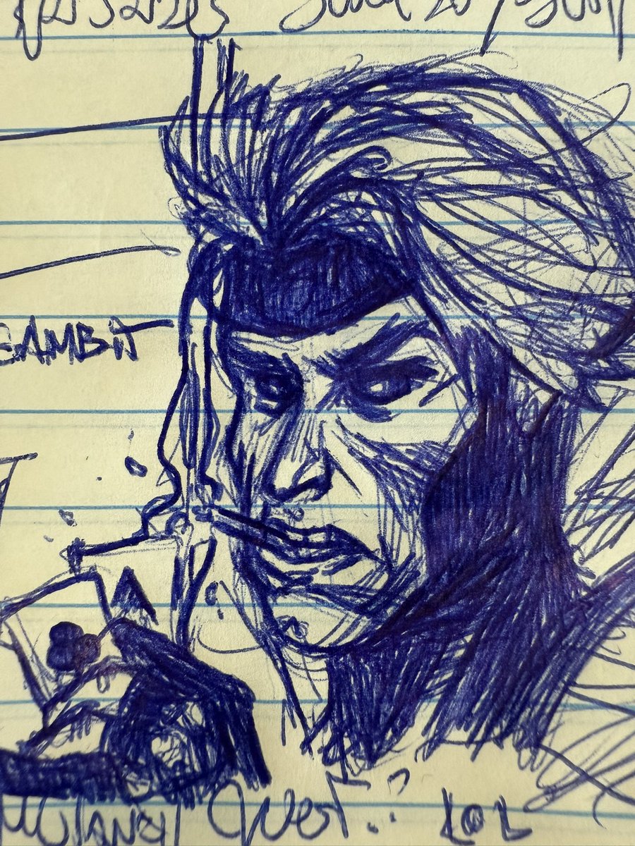 DProduce's tweet photo. Quick work sketch while brainstorming a solution to an issue 
#sketch #Marvel #comics #XMen #XMen97 #Gambit https://t.co/rdhUGeI4oV