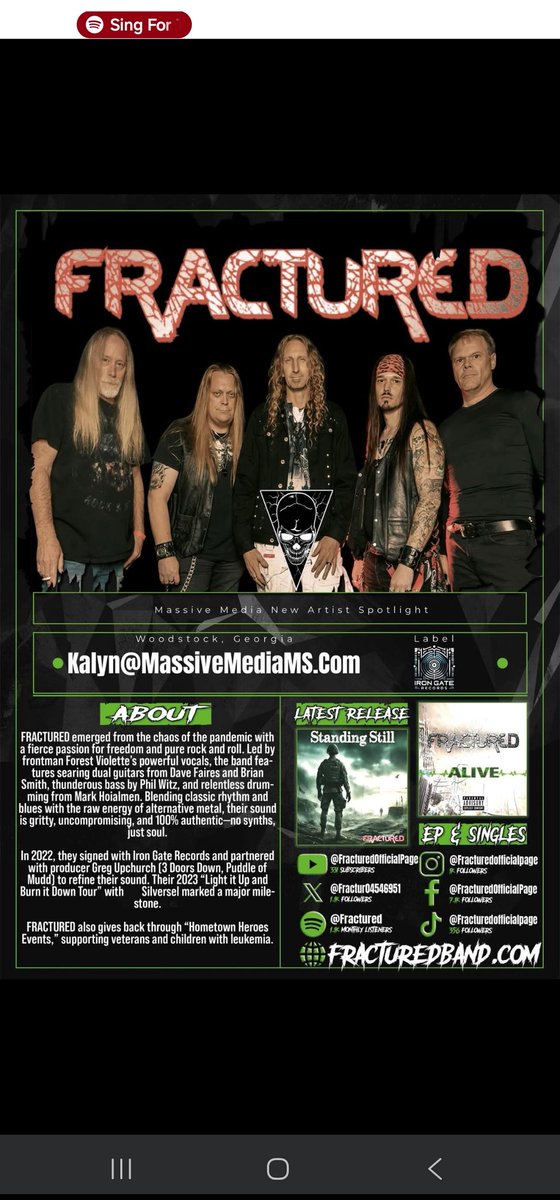 WitzPhil's tweet photo. 🎸 MASSIVE ANNOUNCEMENT 🎸
Massive Media MS is proud to welcome FRACTURED to our booking Roster. 

@VikingBags

#fracturedband #IrongateRecords #music #musicnews #rocknroll #rock https://t.co/pmHgSZQr8f