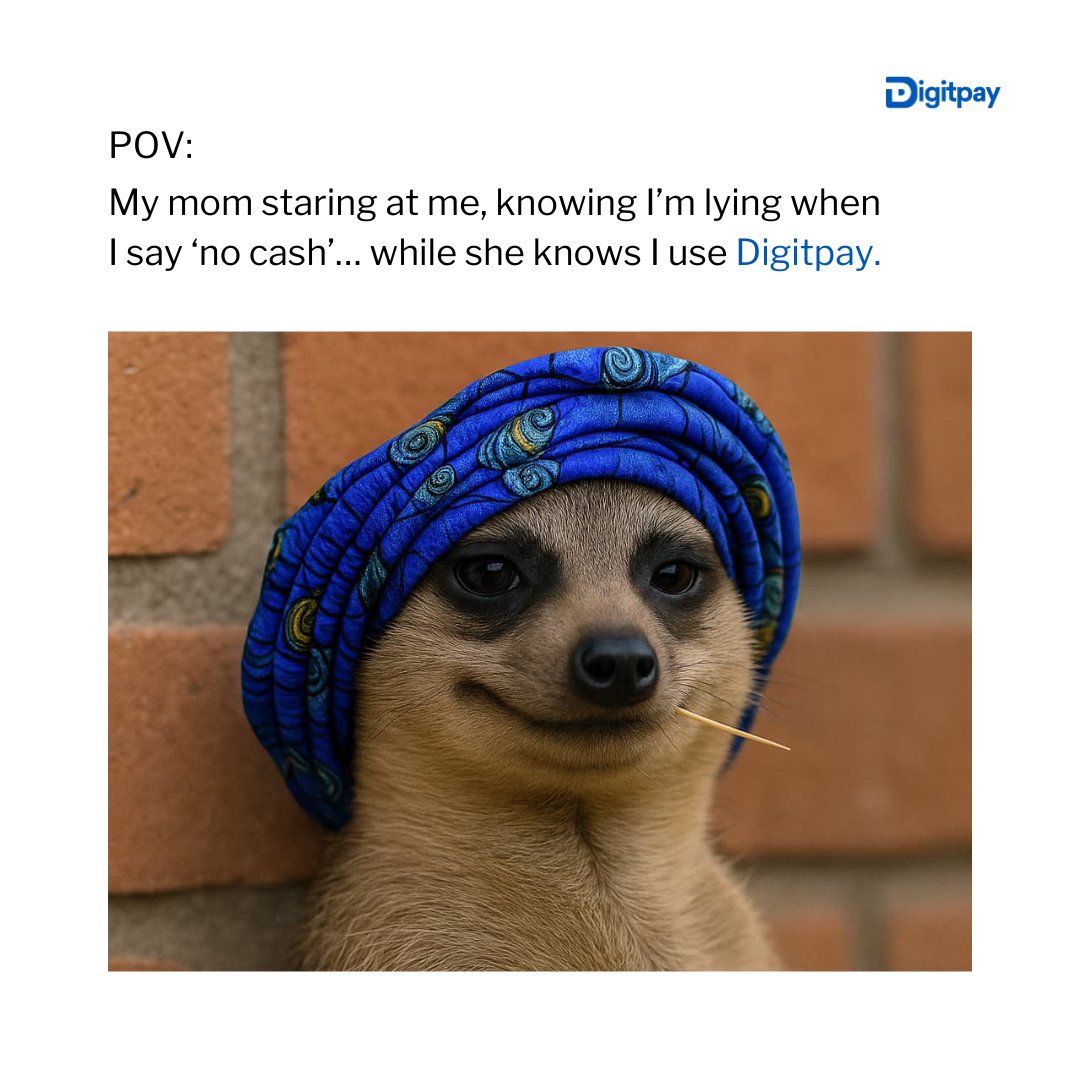 digitpayfinance's tweet photo. This meerkat trend is too real ๐
That moment when mom knows you use Digitpay ๐
#digitpay https://t.co/bjRQEcB5af