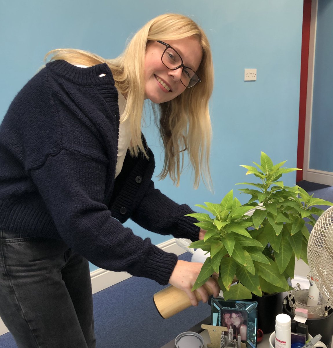 What team work! The lovely <a href="/esmekensell/">Esme Agius-Kensell</a> helping out presenter Eddie Castle who forgot to water Lucy Mayer’s plant. Don’t worry, Eddie. Your secret is safe with us!!! #RadioJackie