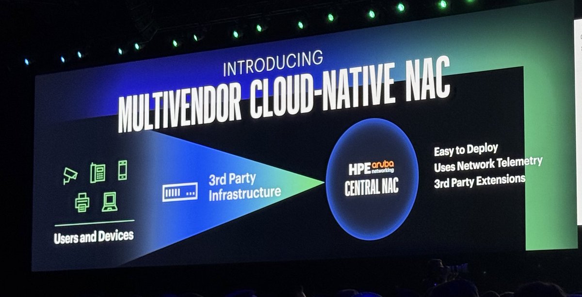 Multivendor Cloud-native NAC announcement met with big round of applause from the #airheads - reducing complexity is critical in highly distributed , heterogeneous modern networks #HPEDiscover2025