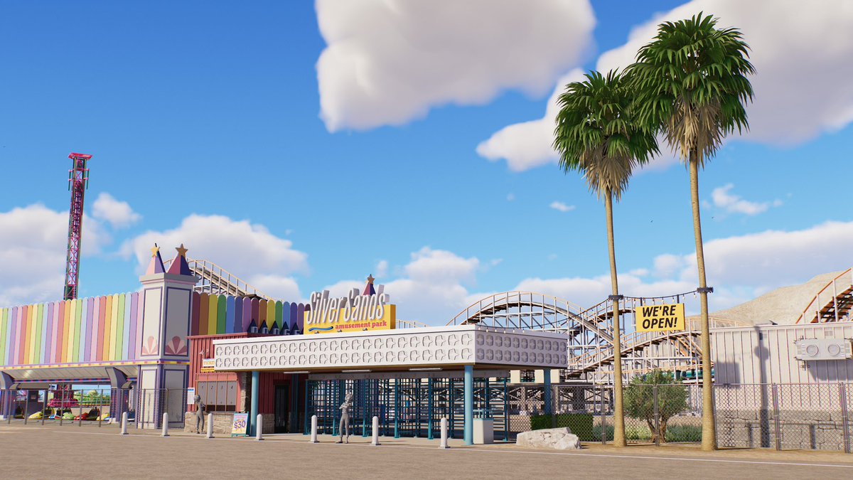 Silver Sands Amusement Park - a new series in <a href="/PlanetCoaster/">Planet Coaster</a> 2 kicking off today on the yt channel, building a janky park in the middle of a desert. Link below!