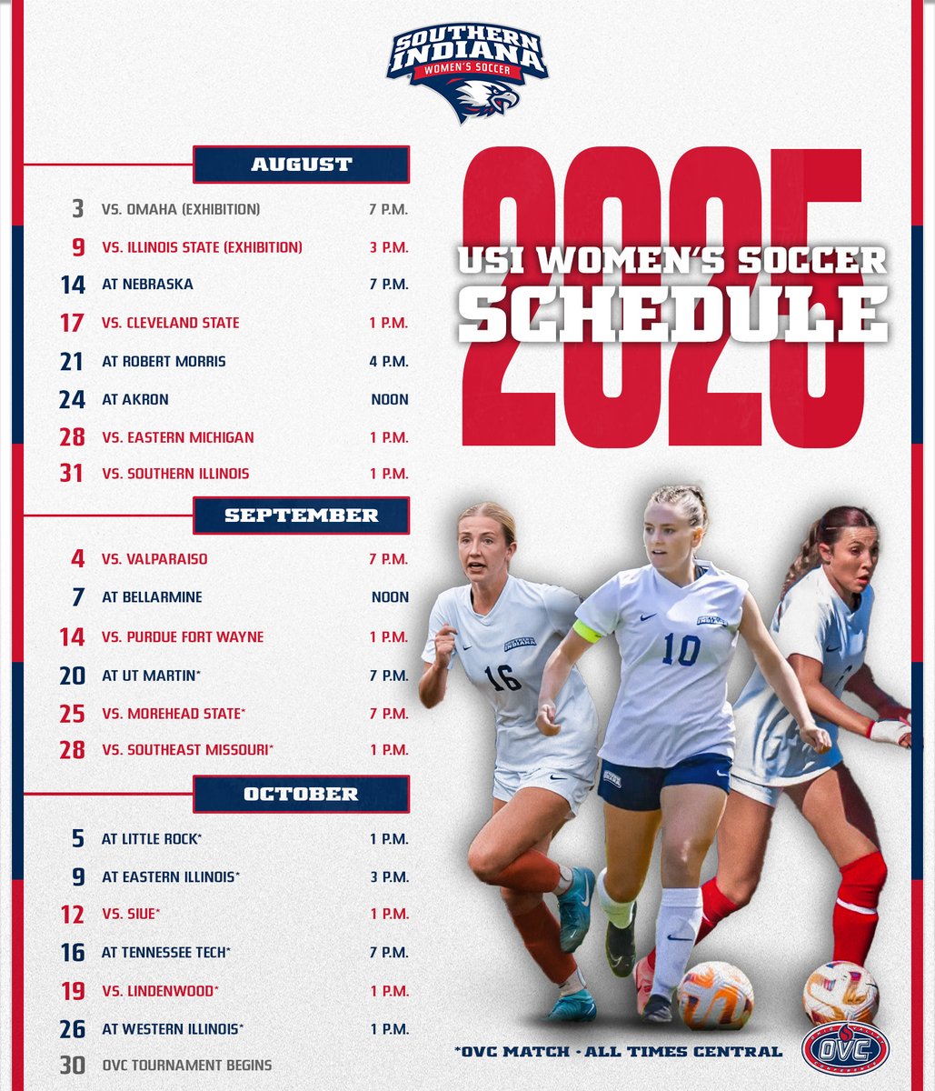USI Athletics (@usiathletics) on Twitter photo ๐ฆ๐๐๐๐๐จ๐๐ ๐ฅ๐๐๐๐๐ฆ๐!
<a href="/usiwsoc/">usi women's soccer</a> has announced its 2025 schedule, featuring a season-opening contest at Nebraska and nine regular-season home matches.
๐ bit.ly/4lo7I46
๐ฆ
โฝ๏ธ #GoUSIEagles #OVCit ๐ฆ๐๐๐๐๐จ๐๐ ๐ฅ๐๐๐๐๐ฆ๐!
<a href="/usiwsoc/">usi women's soccer</a> has announced its 2025 schedule, featuring a season-opening contest at Nebraska and nine regular-season home matches.
๐ bit.ly/4lo7I46
๐ฆ
โฝ๏ธ #GoUSIEagles #OVCit