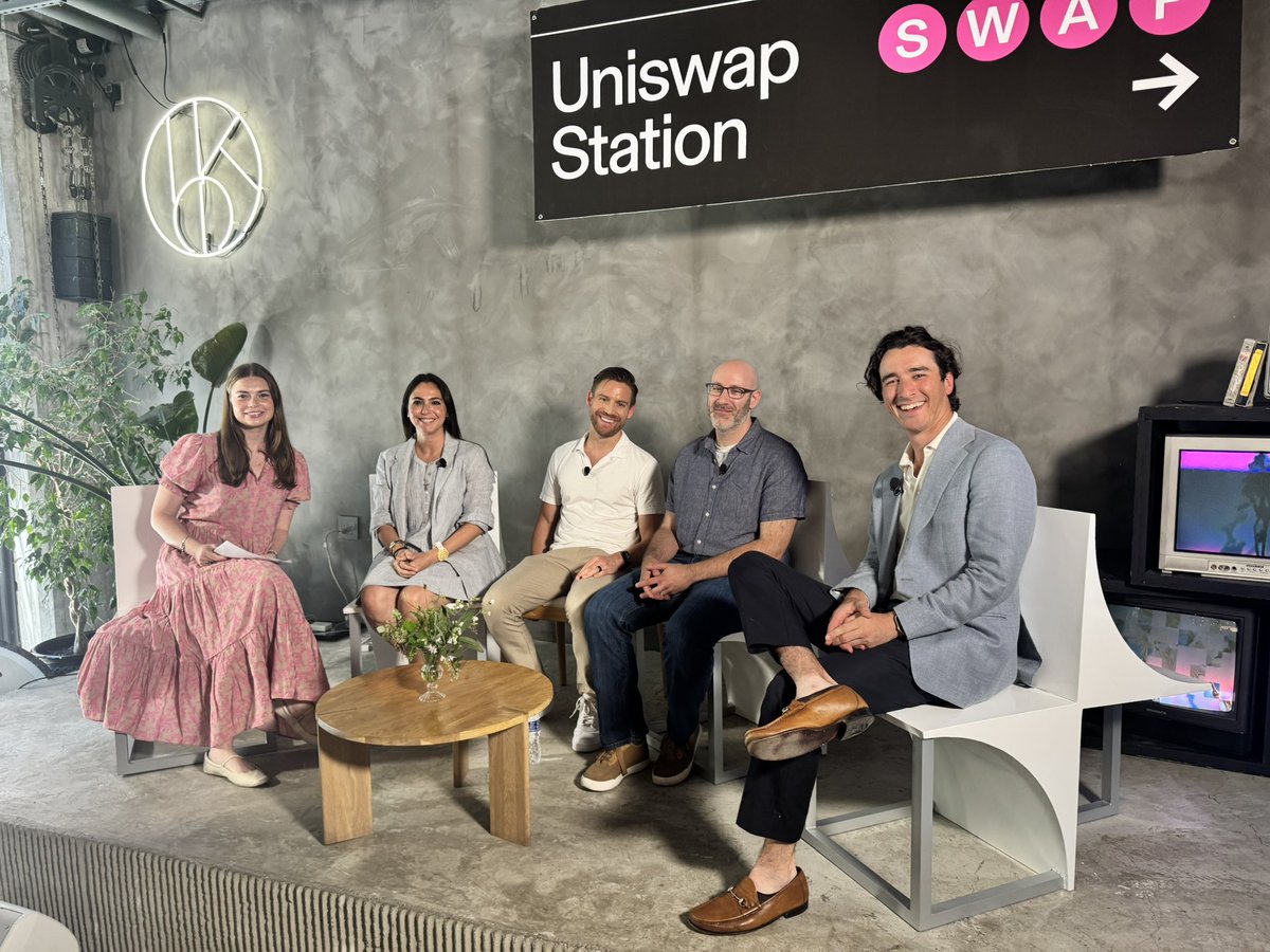 Jennifer Rosenthal (@jenn_rosenthal) on Twitter photo NOW: live from the <a href="/Uniswap/">Uniswap Labs 🦄</a> House at <a href="/Permissionless/">Permissionless</a> in BK!
CC: <a href="/amandatums/">Amanda Tuminelli</a> <a href="/jchervinsky/">Jake Chervinsky</a> <a href="/thecolinmclaren/">Colin McLaren</a>, moderated by Lindsay Fraser NOW: live from the <a href="/Uniswap/">Uniswap Labs 🦄</a> House at <a href="/Permissionless/">Permissionless</a> in BK!
CC: <a href="/amandatums/">Amanda Tuminelli</a> <a href="/jchervinsky/">Jake Chervinsky</a> <a href="/thecolinmclaren/">Colin McLaren</a>, moderated by Lindsay Fraser