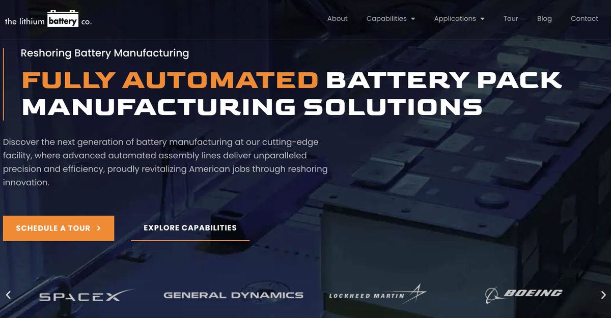 LithiumCo's tweet photo. Lithium Battery Company is proud to support businesses looking to move their battery manufacturing out of China. Visit our site to learn how we’re making it easier for your business to reshore production and reduce overseas dependency.  #Lithium #Manufacturing #USA https://t.co/63Uzpw6mb1