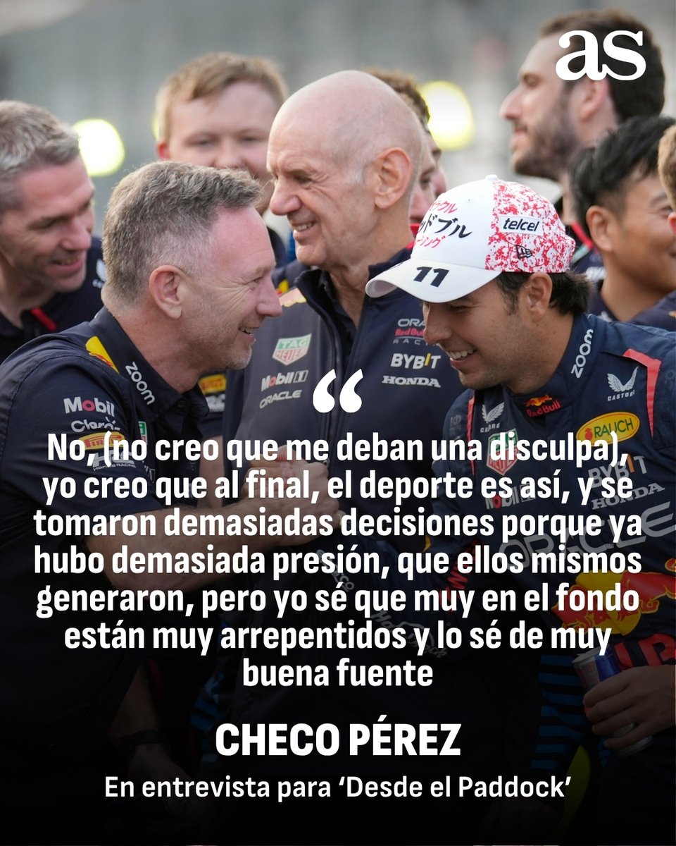 🗣️ Checo Pérez habló de varios temas en el podcast 'Desde el Paddock' y lanzó varios dardos a Christian Horner 🎯💥

👆 El piloto mexicano no cree que Red Bull le deba una disculpa y afirma que quiere volver a la F1, siempre y cuando el proyecto valga la pena 💪🏁🇲🇽