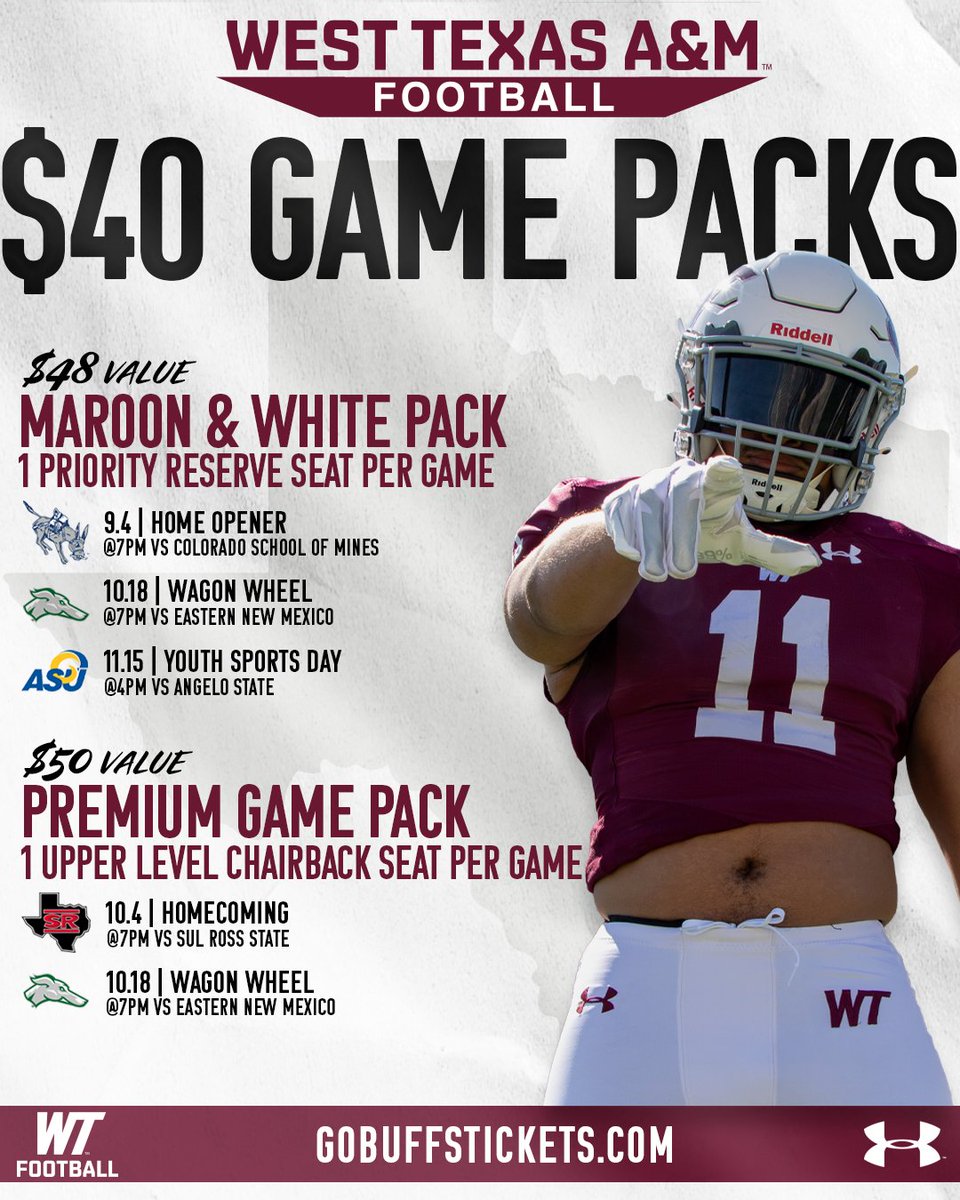 𝐘𝐨𝐮𝐫 𝐟𝐚𝐥𝐥 𝐩𝐥𝐚𝐧𝐬 = 𝐥𝐨𝐜𝐤𝐞𝐝 𝐢𝐧. 

Maroon &amp; White or Premium (both at $40) — pick your pack and don’t miss a snap. 😉 Act fast to secure the best seats, link to purchase in bio. 

#BuffNation | #WESTisBEST