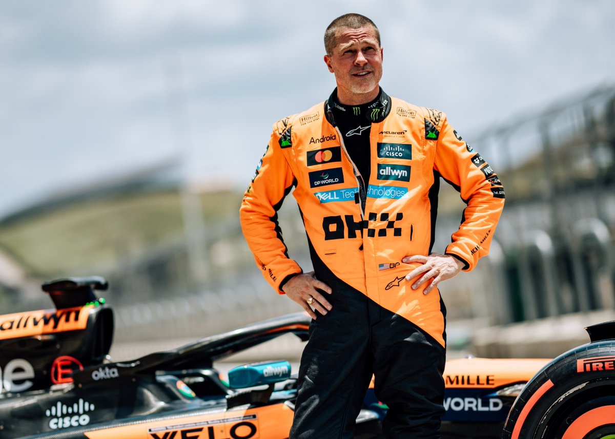 Brad Pitt in McLaren garb from his outing at Circuit of The Americas. #F1