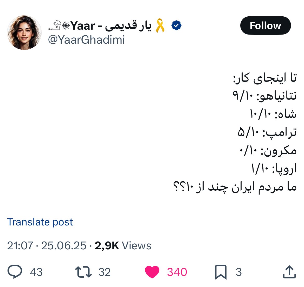 پرسش مناسبی بود؟
ما چند از ۱۰ ؟