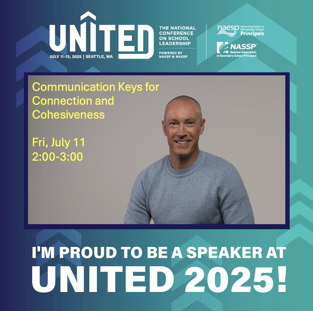Can't make it to the ASCD Conference in San Antonio next week? That's okay, come visit me at the <a href="/NAESP/">National Assoc. of Elementary School Principals</a> <a href="/NASSP/">National Assoc. of Secondary School Principals</a> #UnitedConference in Seattle in July.

I'll be leading a session on effective communication approaches. See y'all there!

nassp.org/united-program/