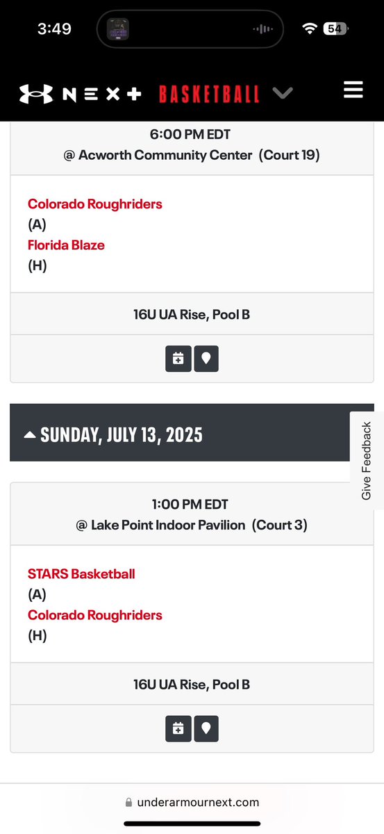 My schedule for the July live period 10-13!! Excited for the opportunity <a href="/Bball_CO/">BasketballColorado</a> <a href="/RoughRidersBB/">Colorado RoughRiders</a>