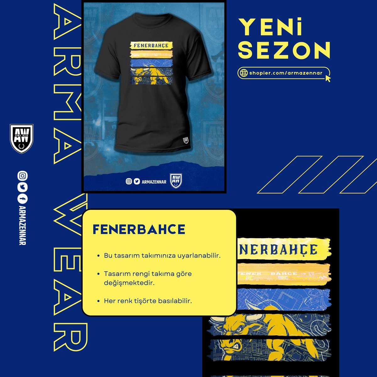 armazennar's tweet photo. 📸 🔥 Yeni sezon - Arma Wear Collection
📢 Galatasaray - Fenerbahçe - Beşiktaş 

🧶 24/1 Tişört - %100 Pamuk
📢 Takımınıza uyarlanabilir tasarım!
✉️ Ürün siparişi, tasarım çalışması ve detaylı bilgi için mesaj atabilirsiniz.

#galatasaray #fenerbahçe #beşiktaş https://t.co/eHhbmTsiG6