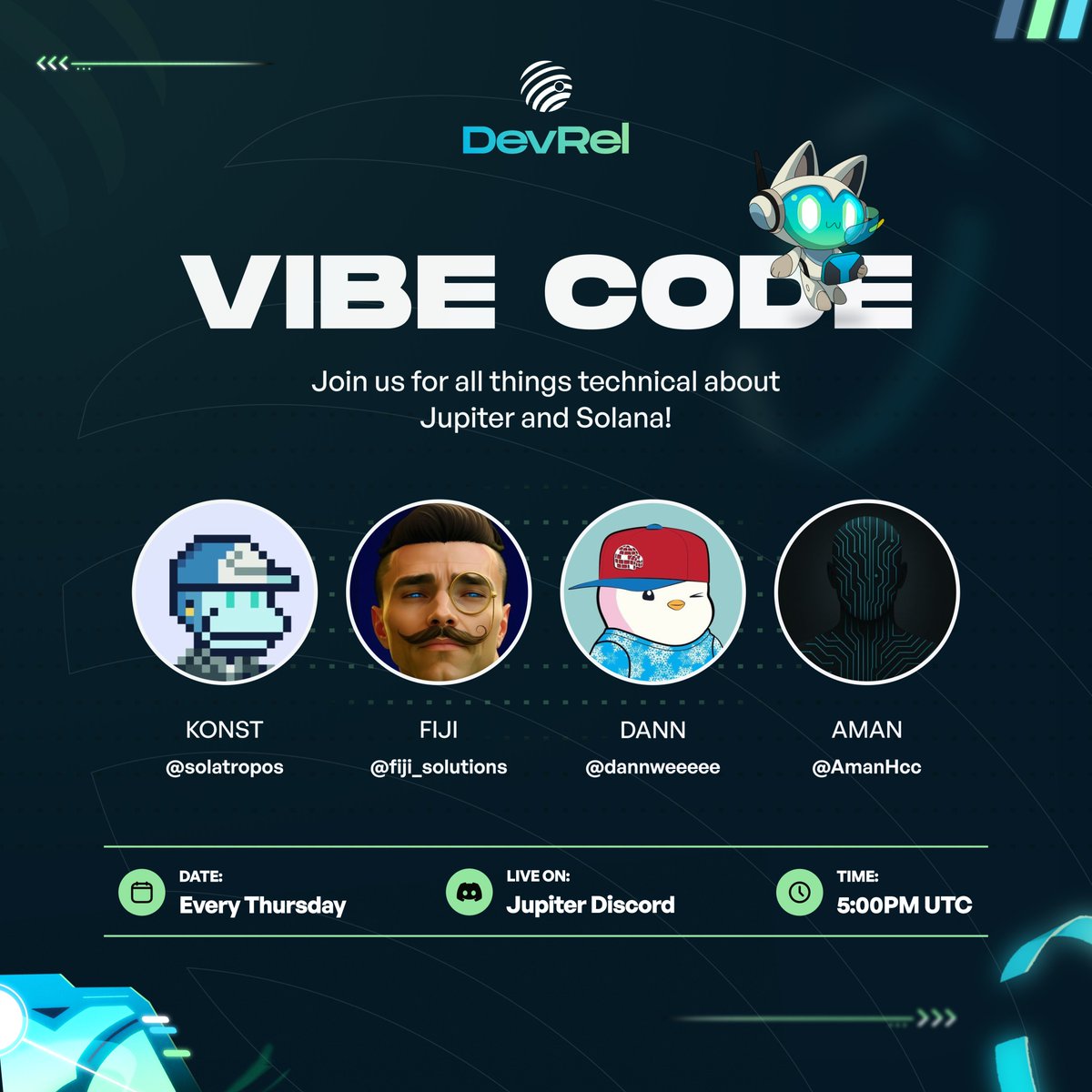 The 11th vibe code with DevRel tomorrow in the <a href="/JupiterExchange/">Jupiter</a> discord! You cannot miss this 😍