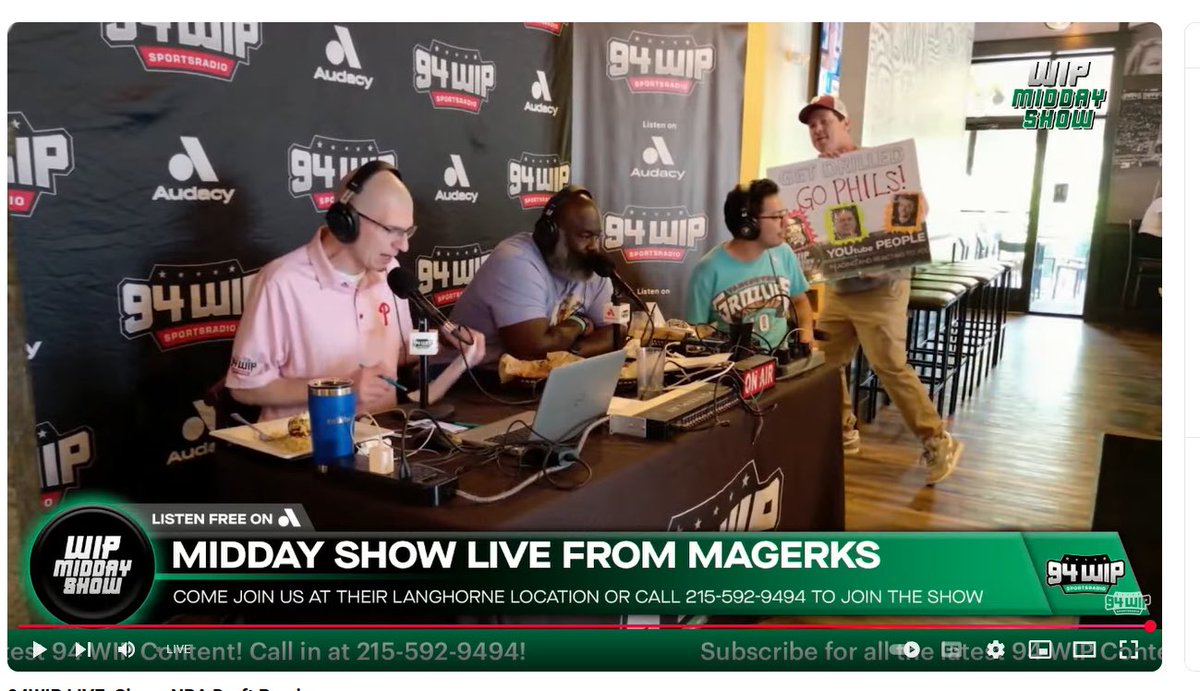 SHOUTOUT TO YouPeople!! Thanks to Richie in the Northeast for getting the sign to Magerks for <a href="/WIPMiddayShow/">94WIP Midday Show</a> and Kevin B for showing up!! ❤️‍🔥🫶🏽