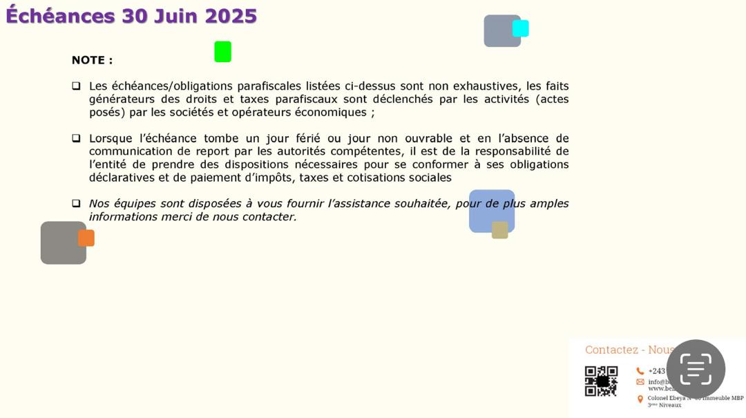 Échéances du 30 juin 2025, Voici les obligations déclaratives ci-dessous. 
BelkasGroup Faire des risques d’aujourd’hui, les opportunités de demain !