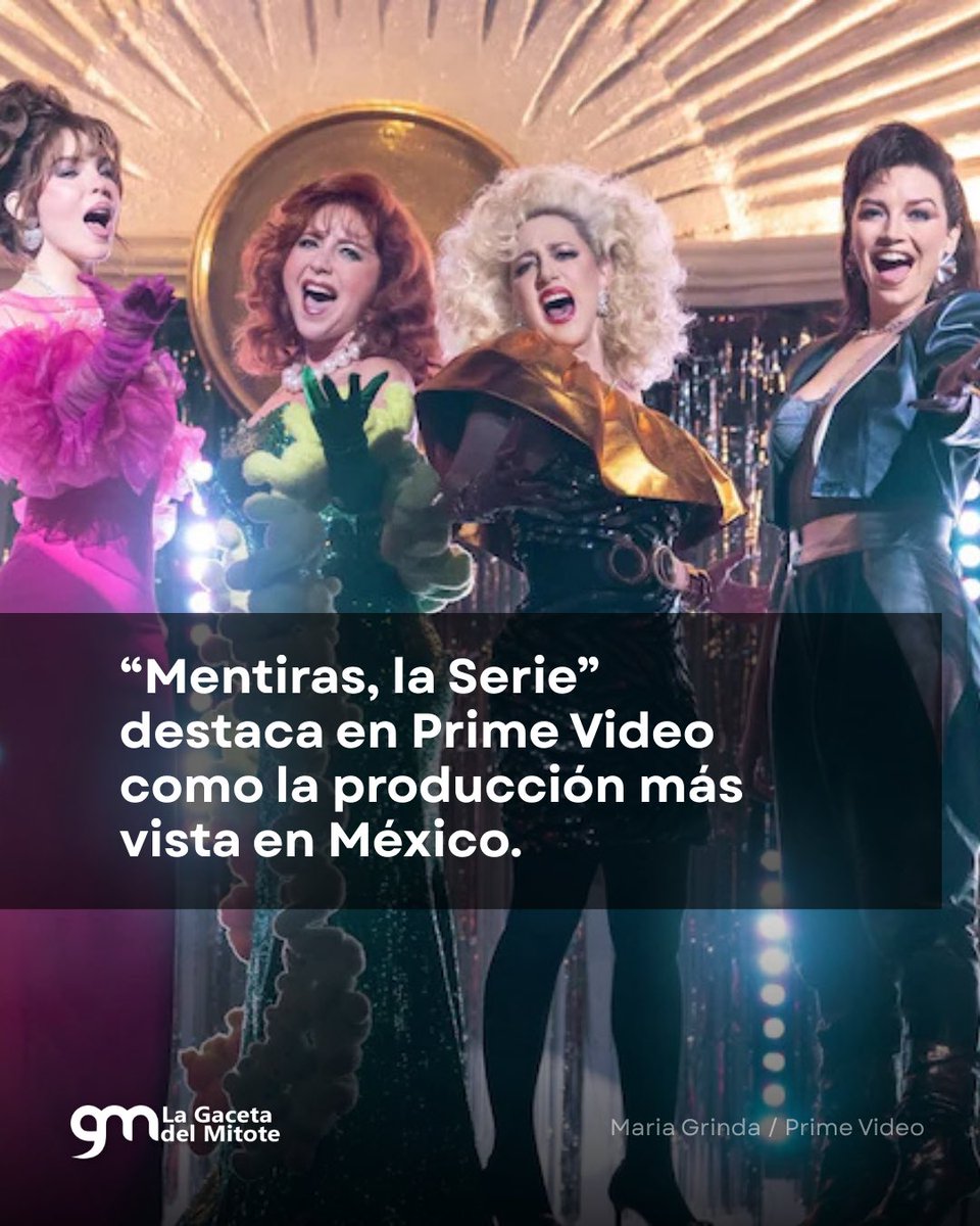 lagacetadelmito's tweet photo. 🎶 Mentiras, la Serie #1 en Prime Video MX! 📺🔥
Lidera en 6 países y su soundtrack arrasa en Apple Music. 🎵
Belinda, Méndez y más brillan en este musical. 🌟

📌 Nota: https://t.co/GEZVktlDrS

#MentirasLaSerie #PrimeVideo #MusicalMexicano 🎬 https://t.co/otP0IIgQJn