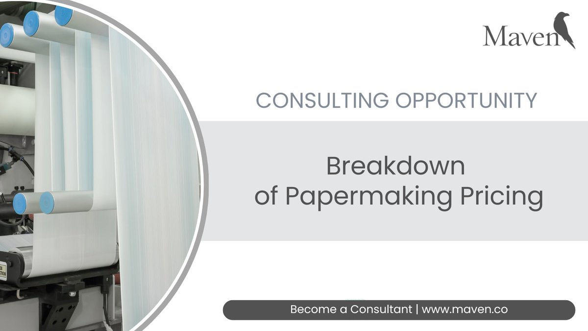 MavenRes's tweet image. What drives papermaking costs? 📄
We’re exploring filter media economics — from wetlaid to meltblown, sourcing to tech.

Got insights or know someone who does? Join us:
👉 maven.co/open-projects/…

#Papermaking #FilterMedia #ManufacturingInsights