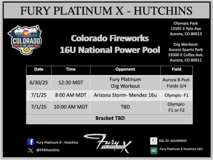 Jesse Roland 2026 (@jesseroland2026) on Twitter photo Schedule Drop for the next 2 weeks🎆 Let’s get ittt!! <a href="/FPXHutchins/">Fury Platinum X - Hutchins 16u</a> <a href="/FuryPlatinum/">FuryPlatinumSoftballClub</a> Schedule Drop for the next 2 weeks🎆 Let’s get ittt!! <a href="/FPXHutchins/">Fury Platinum X - Hutchins 16u</a> <a href="/FuryPlatinum/">FuryPlatinumSoftballClub</a>