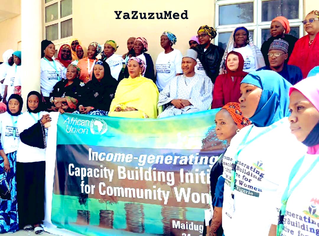 AUC_PAPS's tweet photo. .@_AfricanUnion is undertak’g income-generat’g stabilization& #QIPs for women in Maiduguri,Borno State,🇳🇬. The initiative aims to address early warnings& threats, enhance conflict mitigation & early response, &build socio-economic resilience&stabilization in the #Sahel region.1/5 https://t.co/FpYJt8rjOX