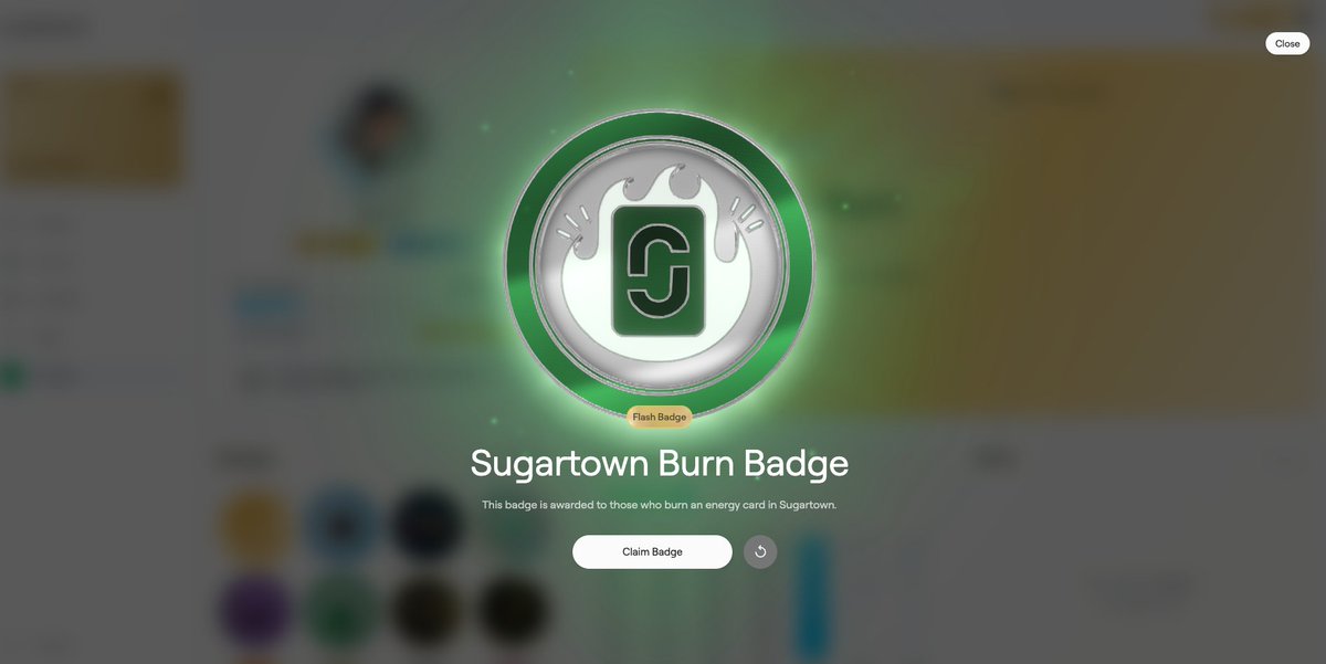 New badge on <a href="/AbstractChain/">Abstract</a> has arrived!

this badge for someone who burn energy card in <a href="/visitsugartown/">Sugartown</a>

claim it now chat! -&gt; portal.abs.xyz/rewards