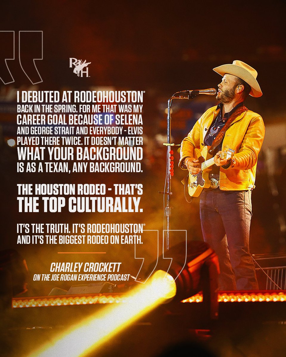 Performing at RODEOHOUSTON isn’t chasing the dream—it’s living it ✨

<a href="/CharleyCrockett/">Charley Crockett</a> x <a href="/joerogan/">Joe Rogan</a>