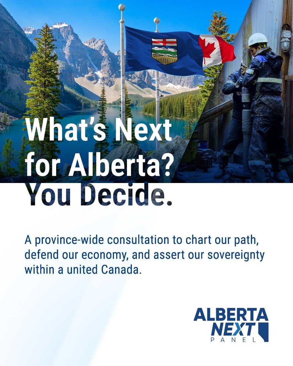 Let's build an Alberta that is strong, free and sovereign within a united Canada that respects and empowers us to achieve our full potential.

Connect with the Alberta Next Panel by visiting Alberta.ca/Next

#RMWB #YMM @youralberta @ucpcaucus @abdaniellesmith @brianjeanab