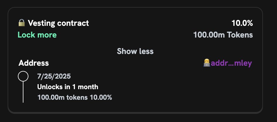 Building something serious and want to show transparency?

Lock your tokens into a vesting plan. 🔒

Already live on SnekFun!