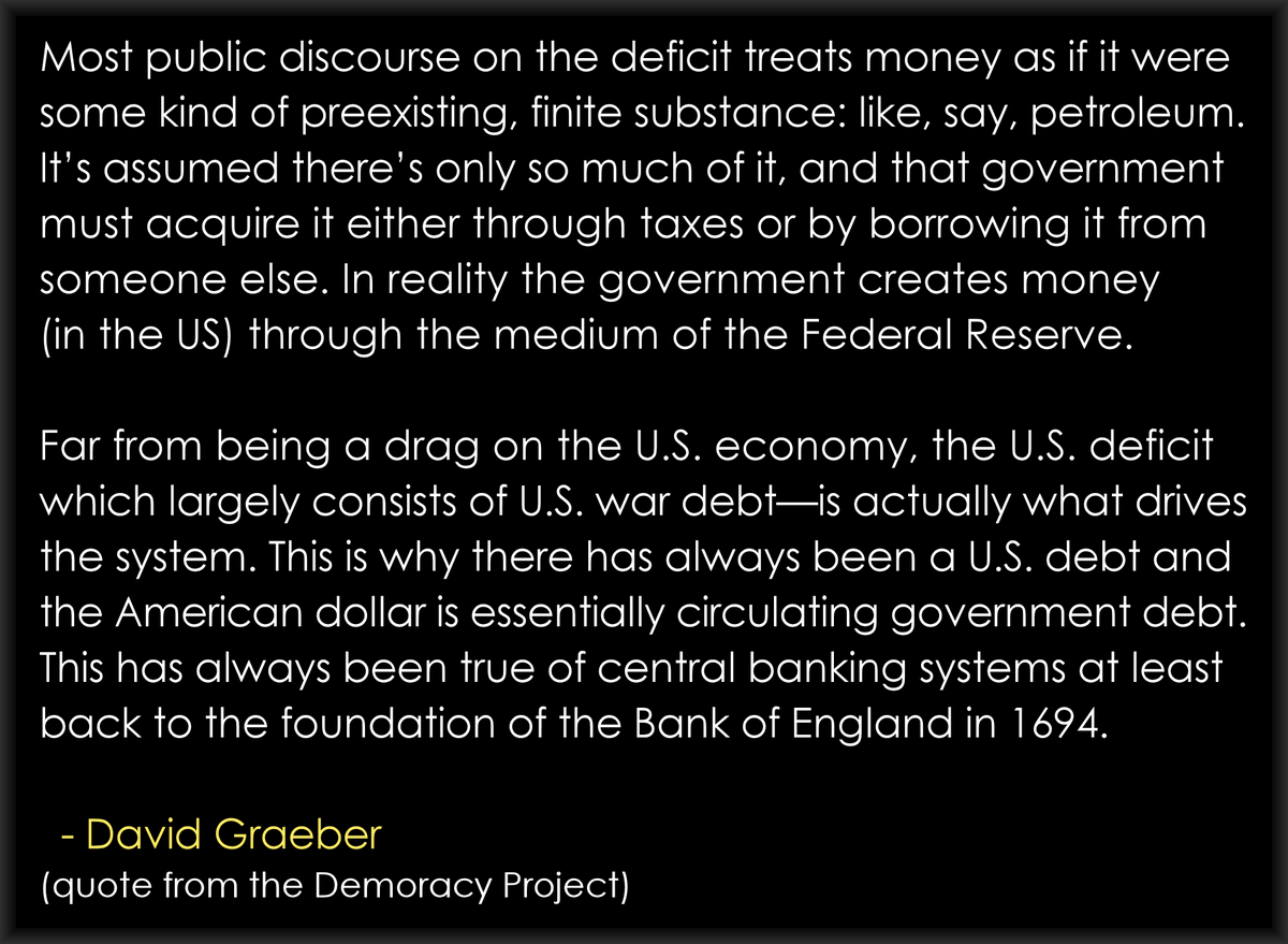 Don't be fooled by the Neo-Liberal lie that Government debt is the same as the household debt of ordinary citizens. 

They are two separate things.